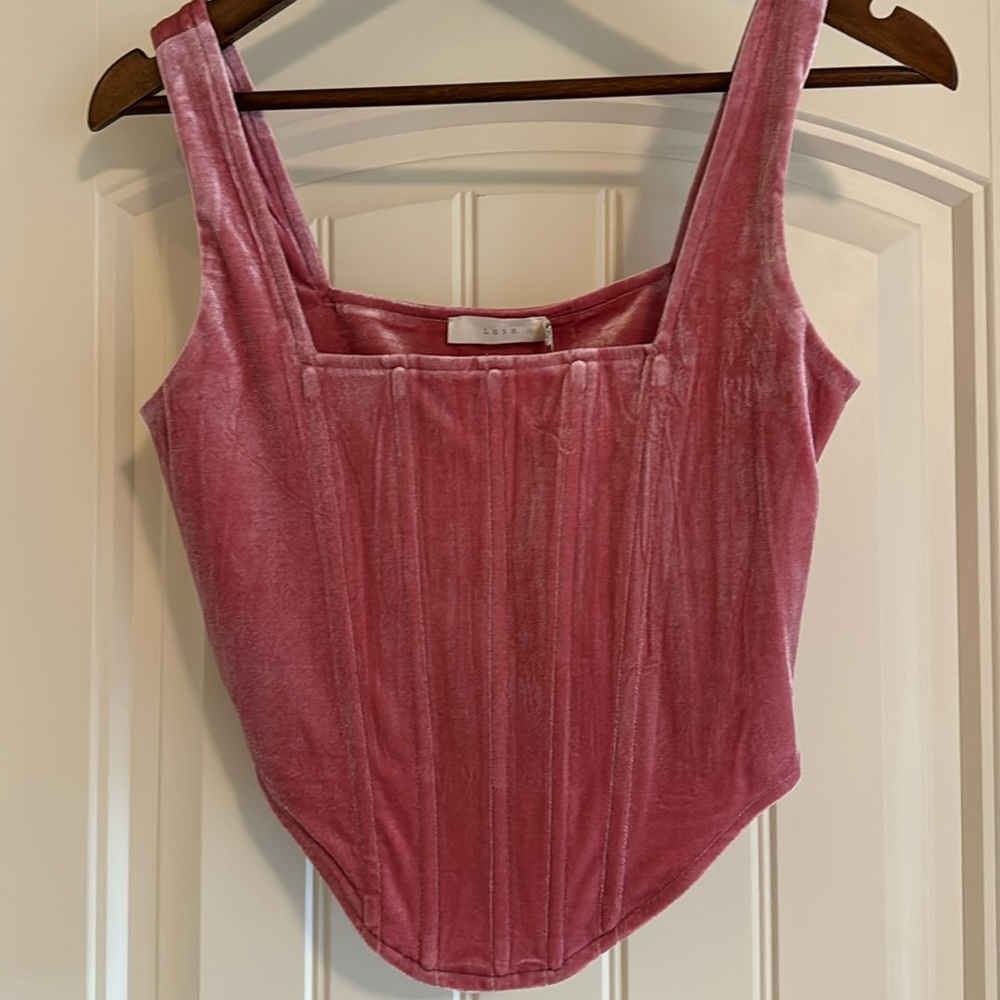 Pink corset top in size small.